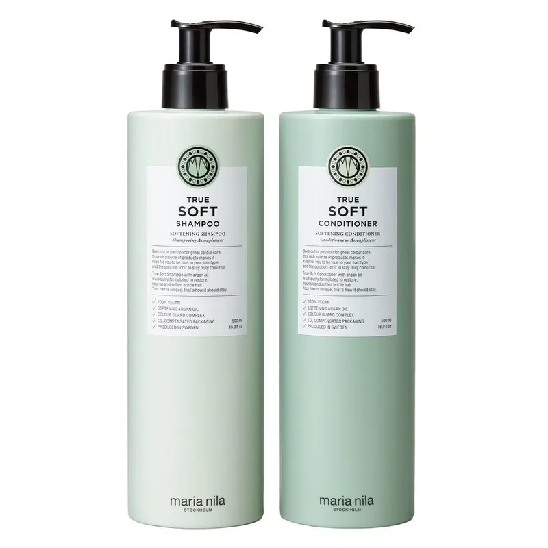 Maria Nila True Soft Duo Bundle Shampoo & Conditioner 2×500 ml – 1000 ml