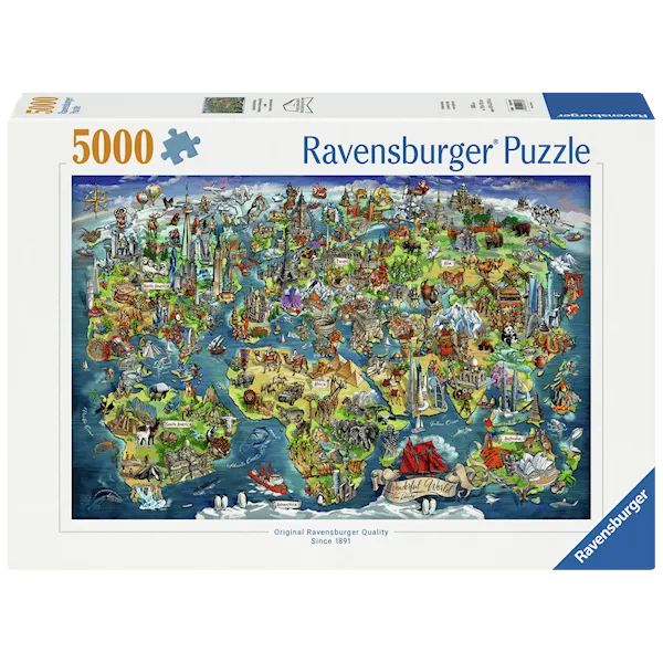 World Map Pussel 5000 Bitar, Ravensburger