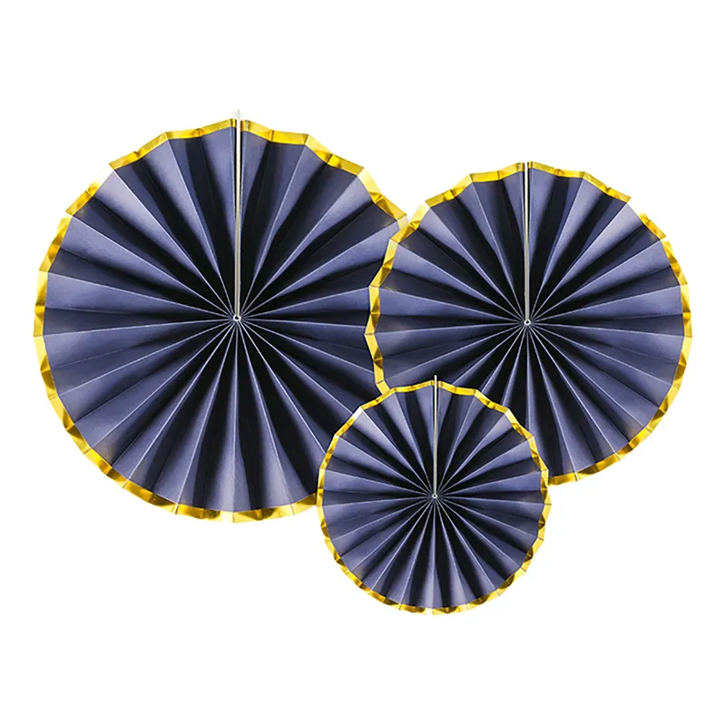 Pappersfjädrar Blå/Guld – 3-pack