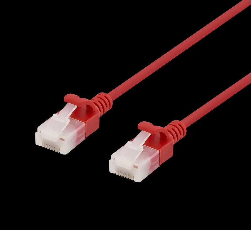 U/UTP Cat6a patchkabel slim 1m röd
