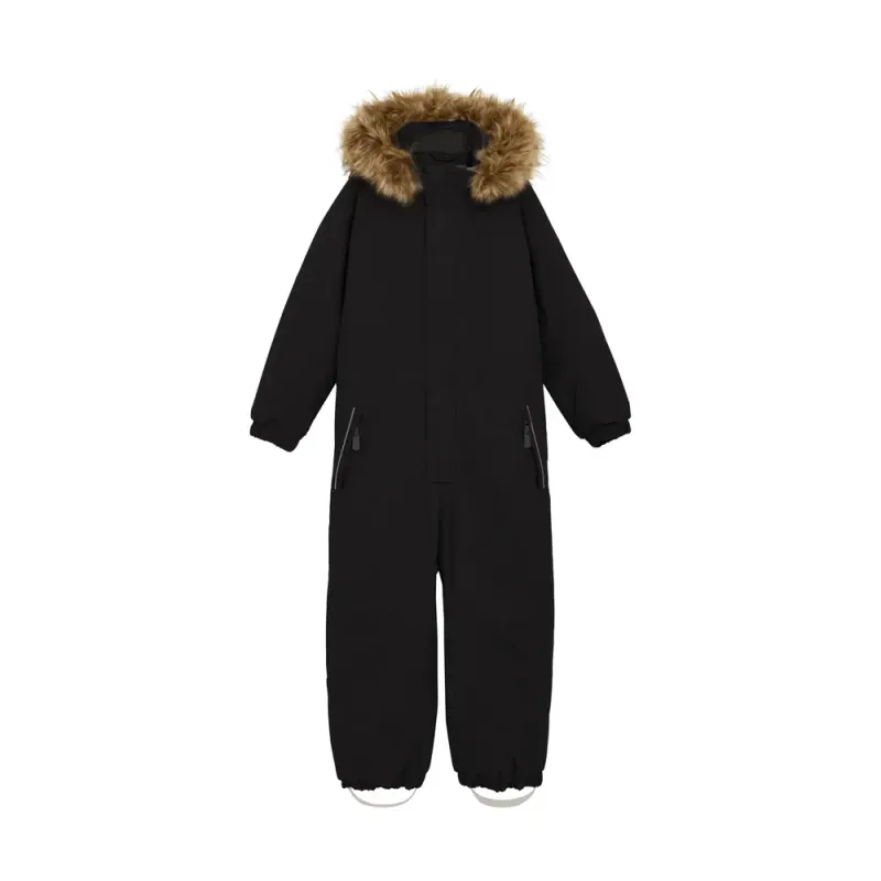 Color Kids Kids’ Coverall With Fake Fur Black (#3012)