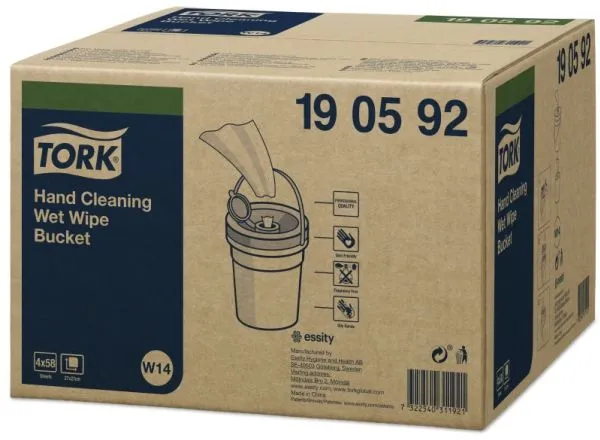 Våtduk W14 för händer - Tork Premium nonwowen i hink - 58 st