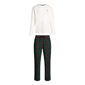 Tommy Hilfiger Long Sleeve Waffle Flannel PJ Set Flerfärgad Medium Herr