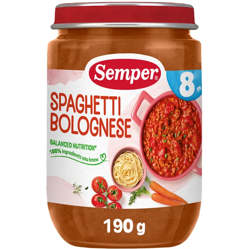 Semper Spaghetti Bolognese 8 månader 190 g