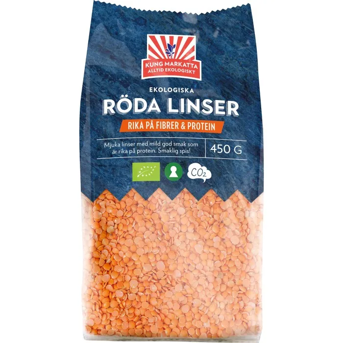 Kung Markatta Linser Röda EKO Påse 450 g