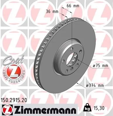 Bromsskiva ZIMMERMANN 150.2915.20
