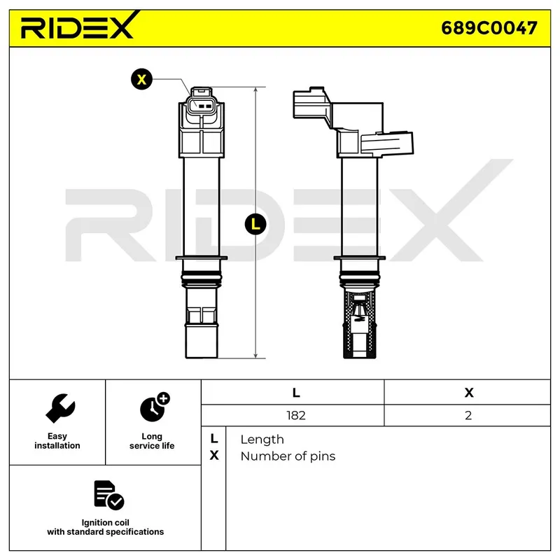 Tändspole RIDEX 689C0047