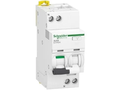 Schneider Electric Acti9 combination circuit breaker icv40n 3p+n 10a c 30ma 6ka kl. a 36 mm