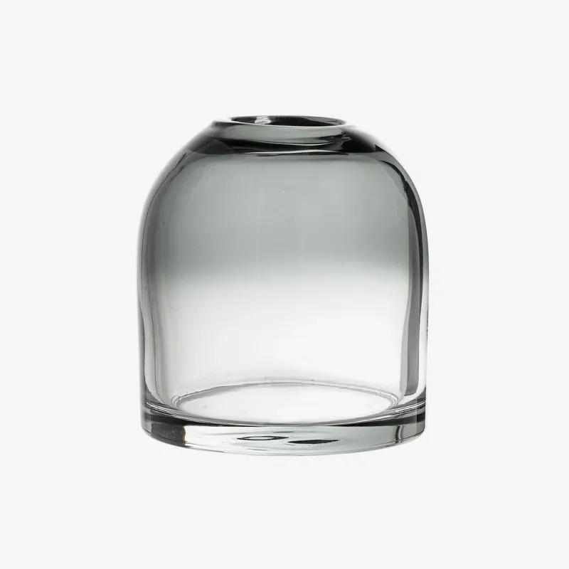 Kupolformad glasvas Grå