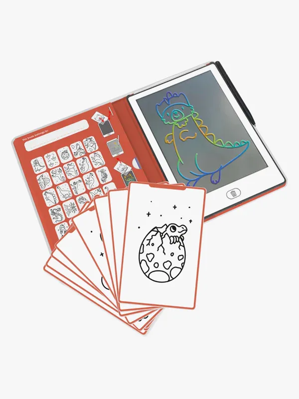 Kidywolf LCD-teckentavla m. 30 motiv - Kidydraw-Mini - Dinosaur