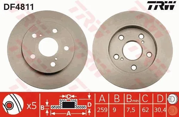 Bromsskiva TRW DF4811