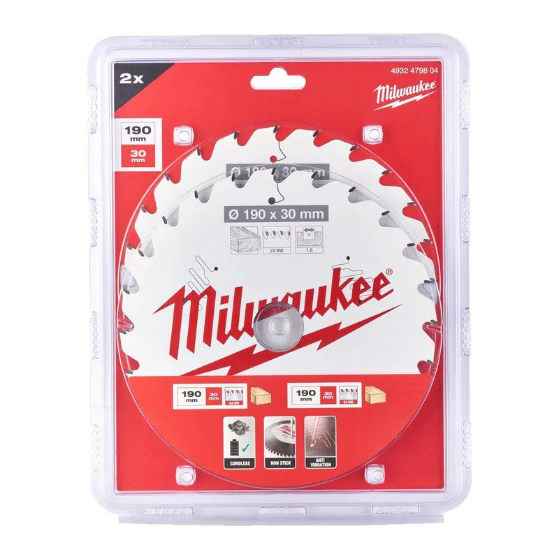 Milwaukee 4932479804 Sågklinga 190×30 mm, 24T, 2-pack