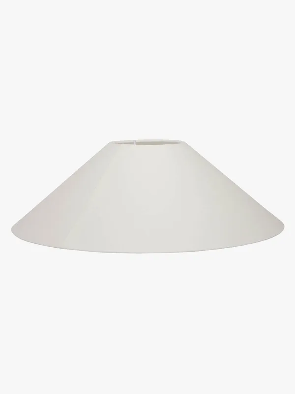 Basic flat lampskärm, vit, Ø 36 cm, linne - Watt & Veke – Design – Tyg / textil