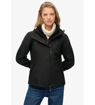 Superdry för kvinnor. W5012071A Hooded Mtn Windbreaker Jacket svart (XL), Casual, Återvunnen polyester