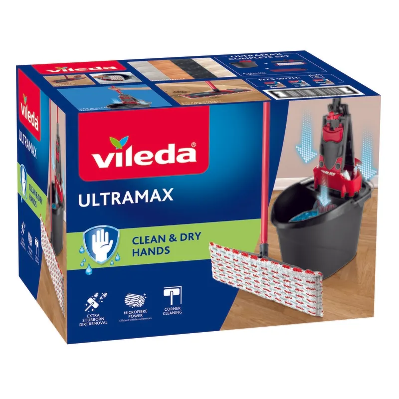 Vileda Ultramax Box, komplett med platt mopp och hink