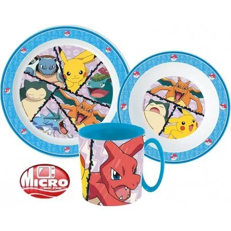 Pokémon Mikrovågsugn Barnservis - 3 Delar