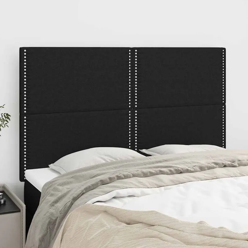 vidaXL Sänggavel svart 144x5x118/128 cm tyg (#0563)