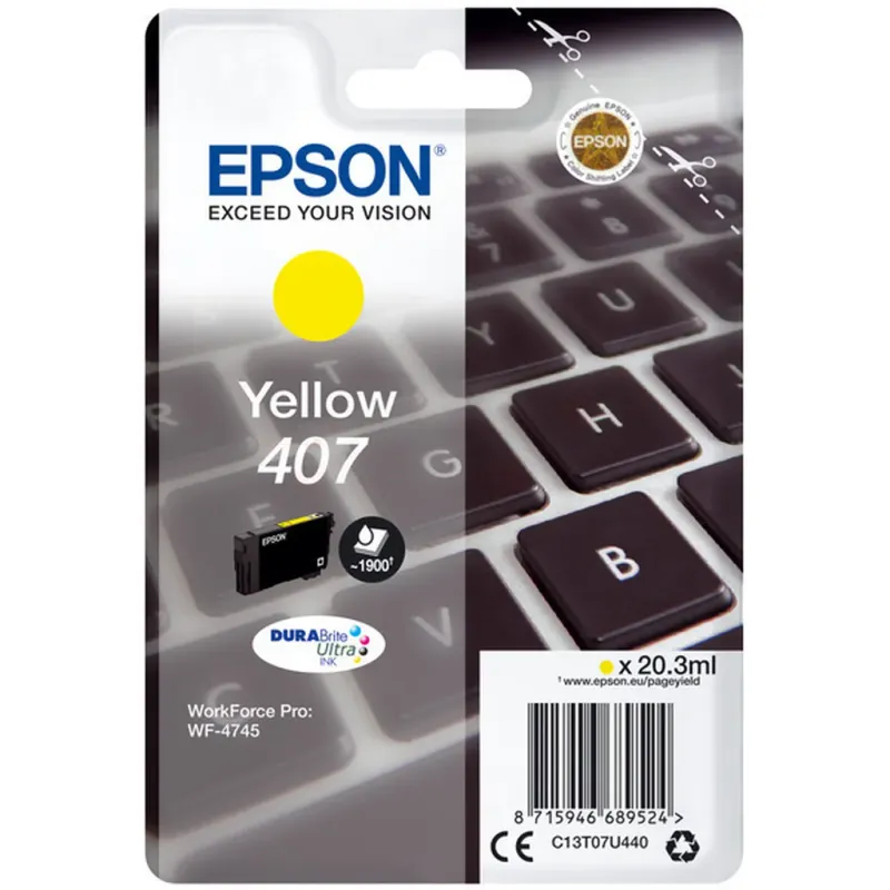 Epson 407 – L size – yellow – original – ink cartridge