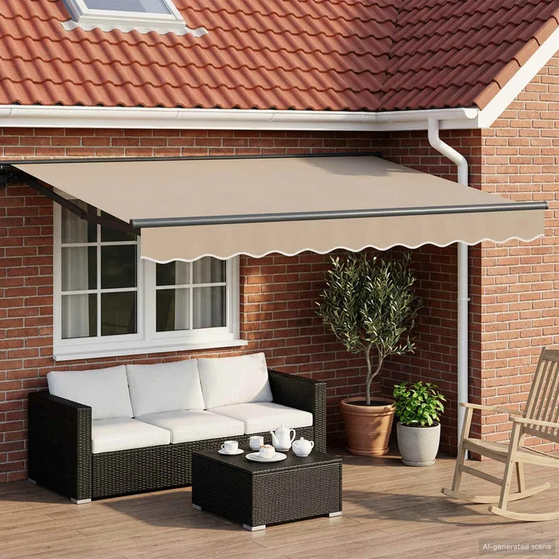 vidaXL Solcellsdriven elektrisk markis 3,5 x 2 m Beige 100% Polyester