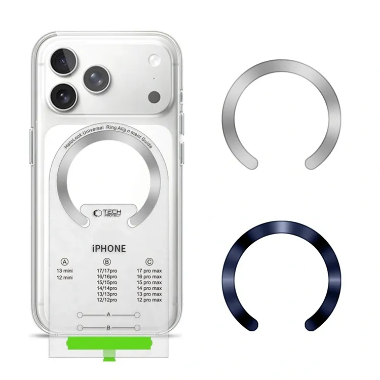 4kom.pl TECH-PROTECT MMP-210 magnetisk Magsafe-ring 2-pack djupblå & silver