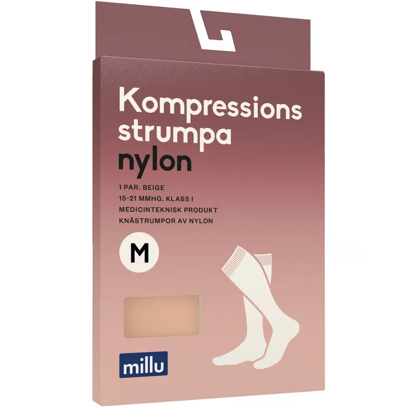 Millu Kompressionsstrumpa Nylon Beige M 1 par