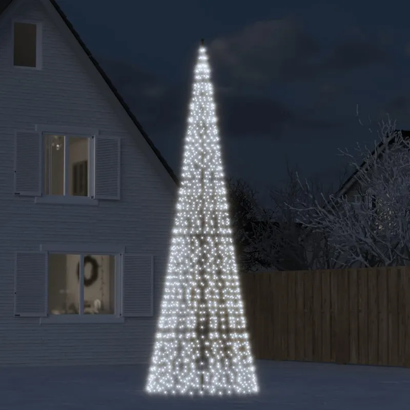 vidaXL LED julgran 1534 LEDs kallvit 500 cm