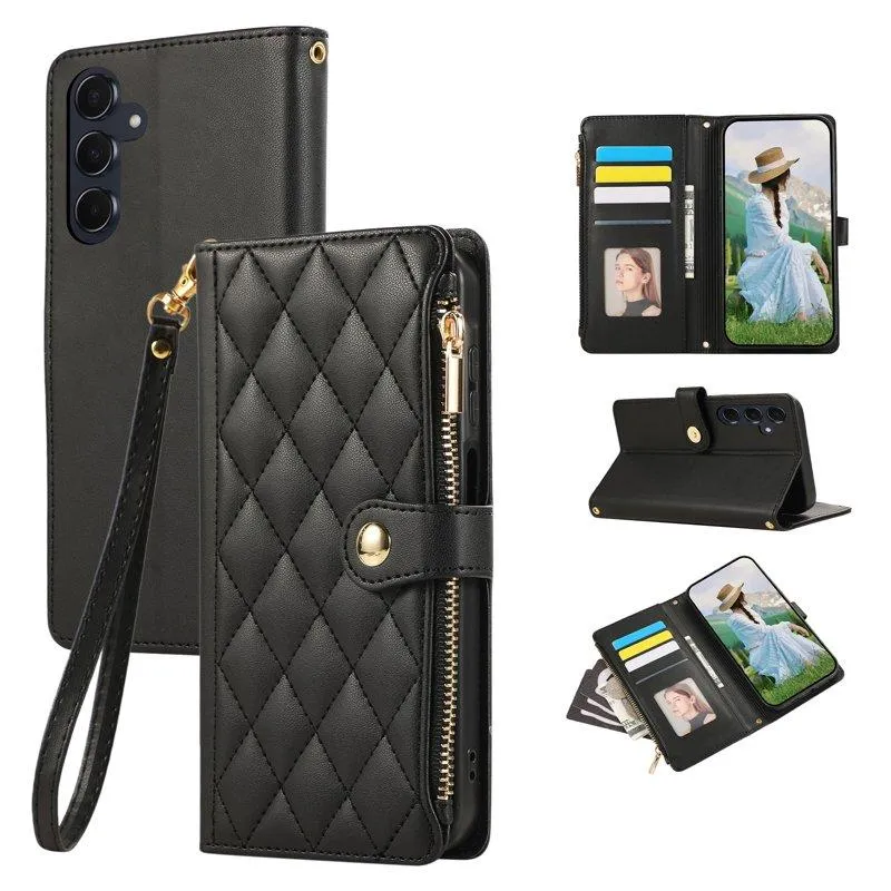 Mobilfodral för Samsung Galaxy S26 Konstläder Flera kortfack – Svart (#6917)