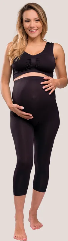 Graviditetsleggings 3/4 Med Stöd Svart M - Medium