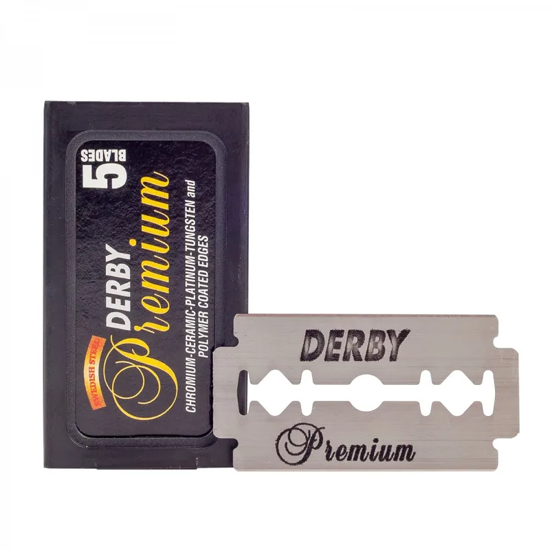 Derby Black Premium Dubbelrakblad 5-pack