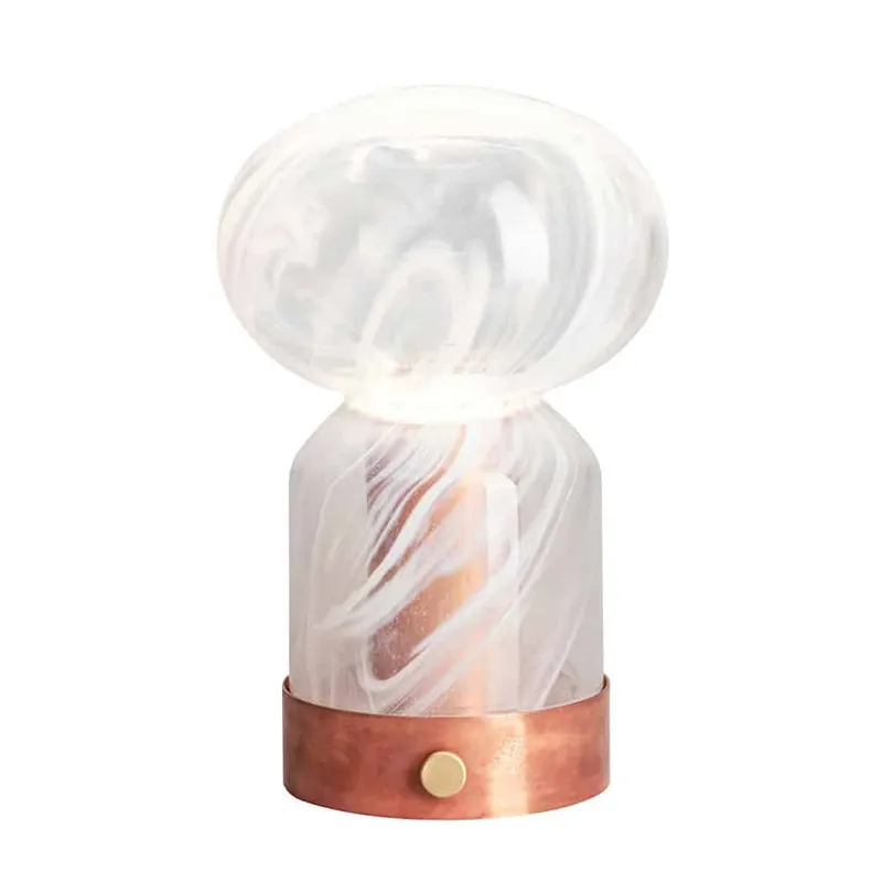 Örsjö Belysning Essence, glas Cloudy portabel bordslampa, koppar/glas