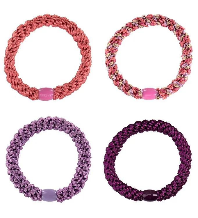 Kknekki Hårsnoddar - 4-pack - Lila/Rosa