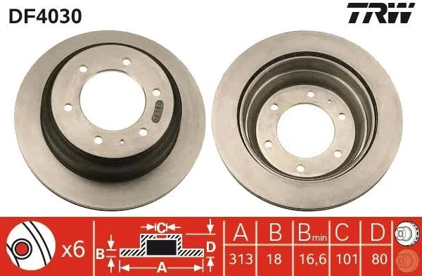 Bromsskiva TRW DF4030