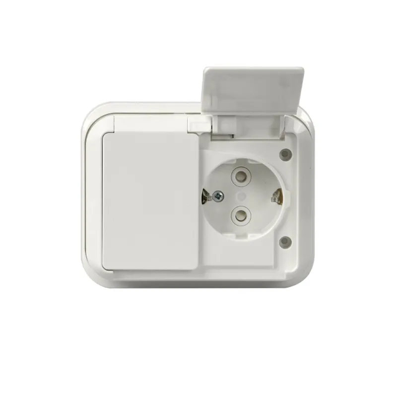 ABB Jussi 302EUG Vägguttag 2-vägs, infälld, IP44