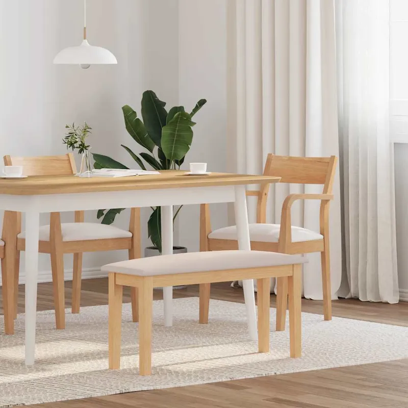 vidaXL Bänk 90 cm massivt trä gummi (#2777)