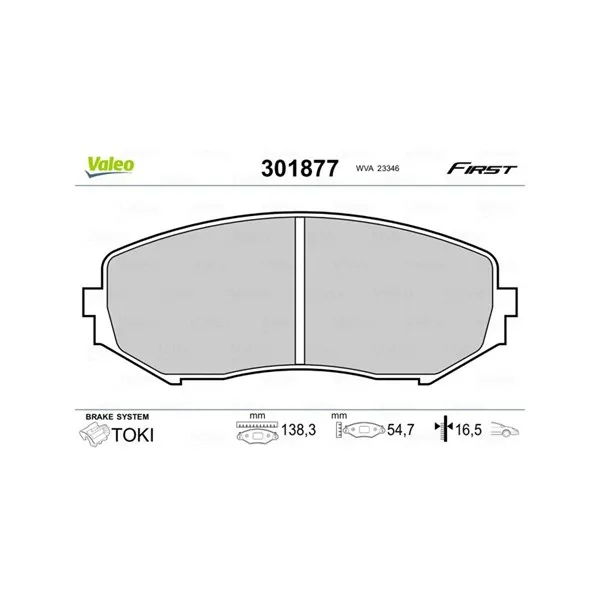 VALEO 301877 Bromsbelägg