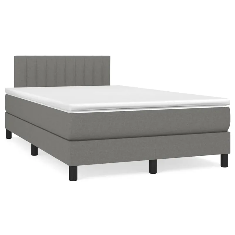 vidaXL Ramsäng med madrass mörkgrå 120×190 cm tyg (#6253)