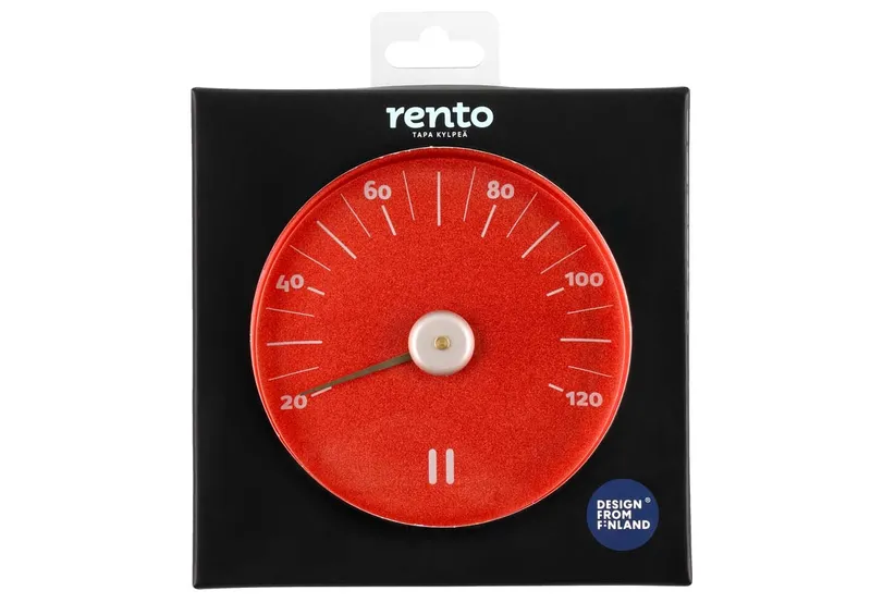 Bastutermometer Ø 15 cm Röd