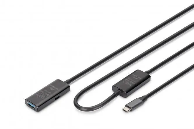 DIGITUS - USB extension cable - 24 pin USB-C to USB Type A - 10 m
