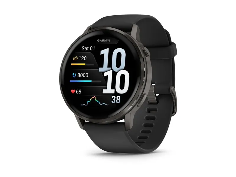Garmin Venu 4 – 45 mm – skiffer – smart klocka med band – silikon – svart – handledsstorlek: 135-200 mm – display 1.4″ – 8 GB – Bluetooth, ANT+, Wi…