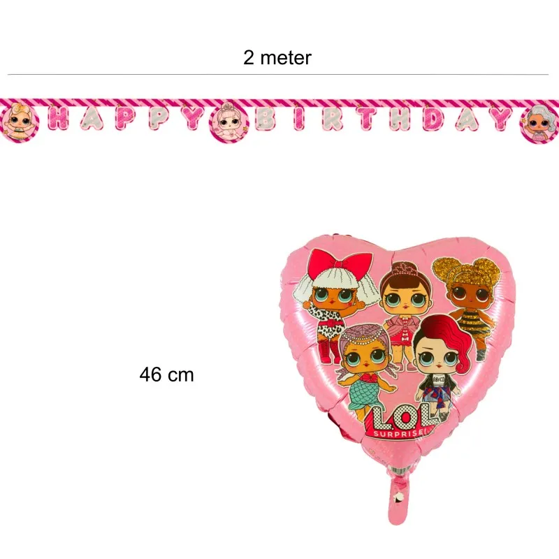 LOL Surprise Kalas Flerfärgad Papper Glittrande Dekorationer Barnkalas Födelsedagspaket 23cm