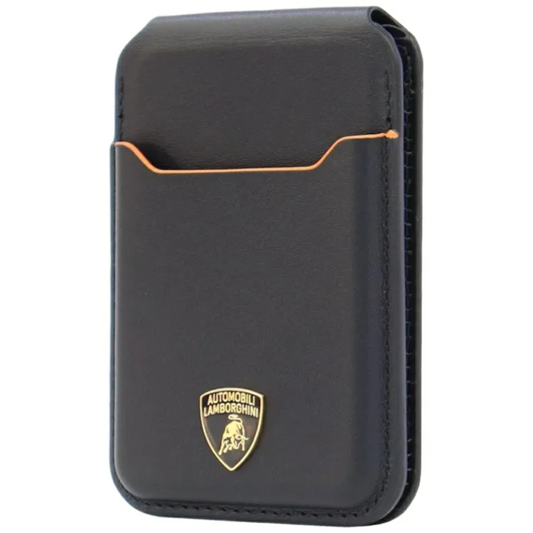 Lamborghini MagSafe Korthållare D1 Magnetisk Äkta Läder - Orange