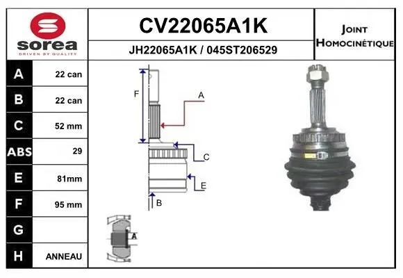 Ledsats, drivaxel EAI CV22065A1K