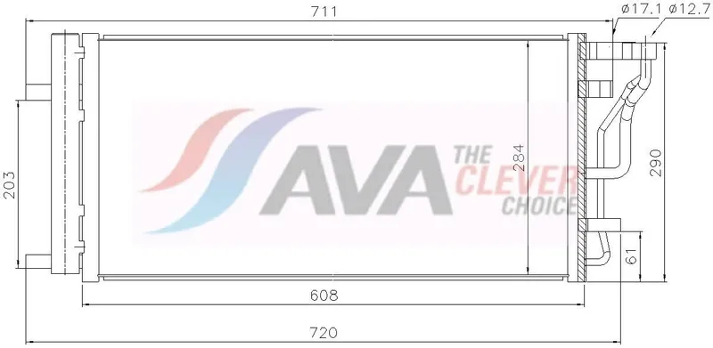 Kondensor, klimatanläggning AVA COOLING SYSTEMS KA5355D