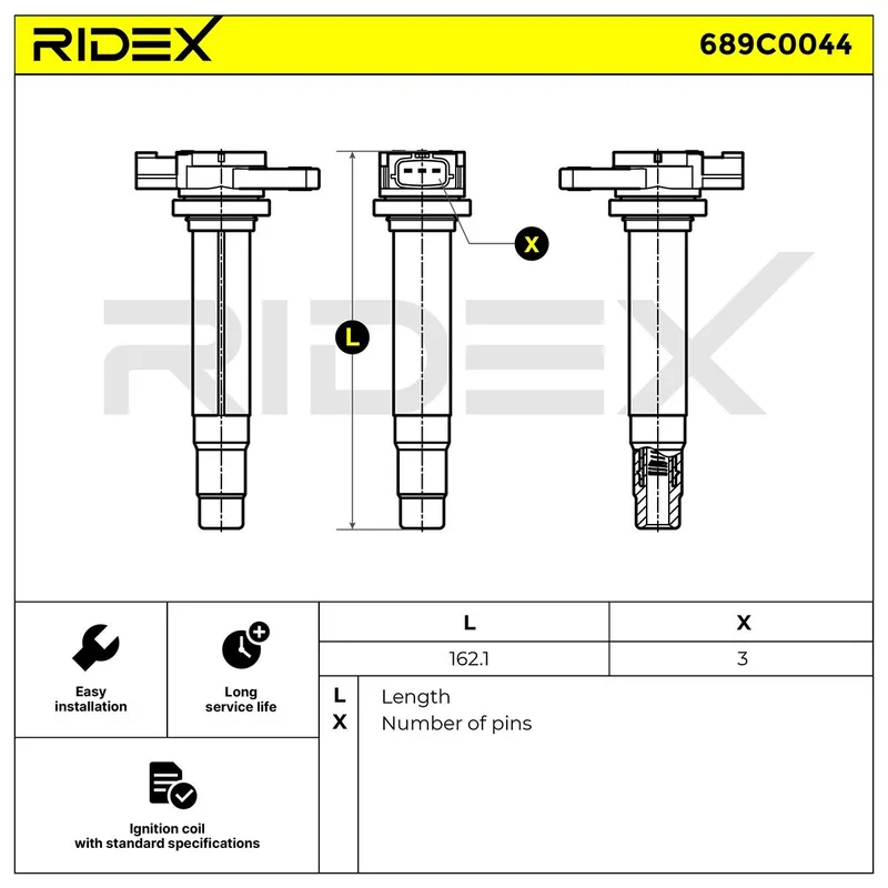Tändspole RIDEX 689C0044