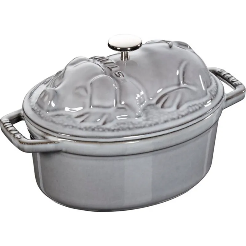 Staub La Cocotte gjutjärnsgryta 17 cm med grislock, grafitgrå