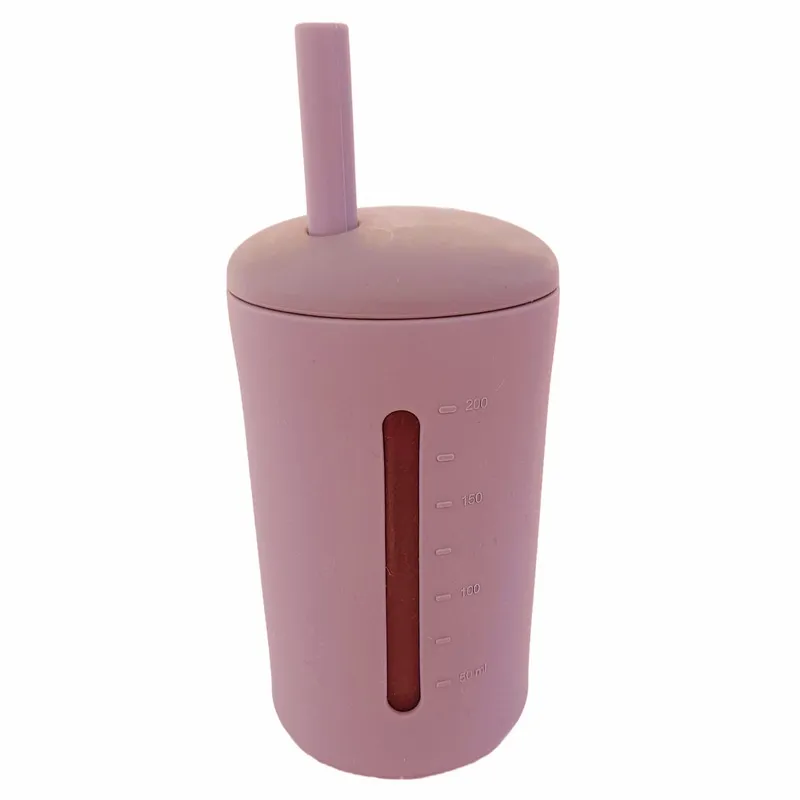 Summerville Organic Silikonmugg med Sugrör, Dusty Rose