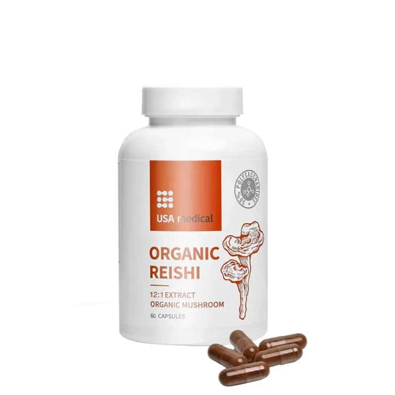 USA Medical – Organisk Reishi, 60 kapslar