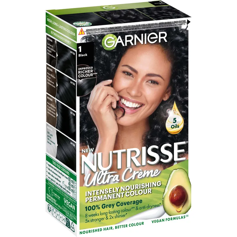 Garnier Nutrisse Ultra Créme Permanent Hårfärg 1 Black