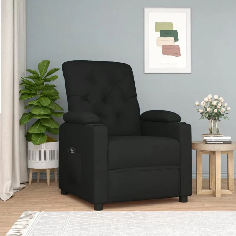 vidaXL Elektrisk reclinerfåtölj svart tyg (#9994)