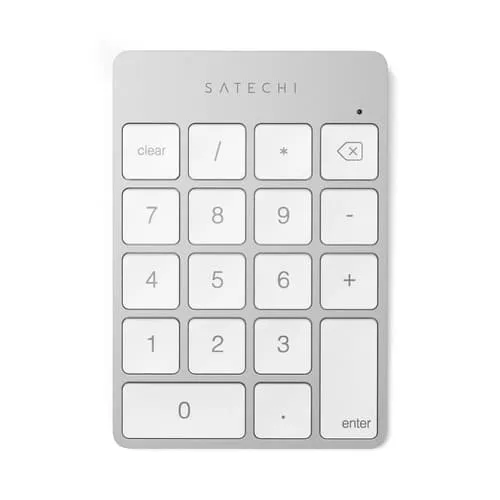 Satechi Slim Wireless Keypad - Compact Bluetooth Keyboard with Long-Lasting Battery and Aluminum Finish - Numpad - Silver